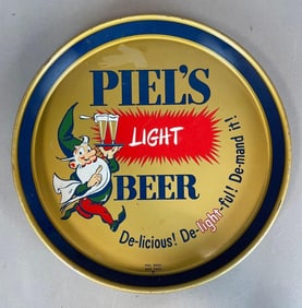 Vintage Piel's Light Beer Metal Advertising Tray