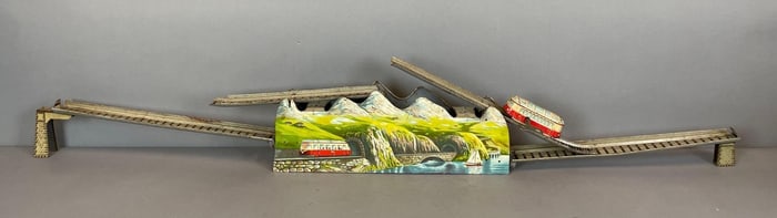 Vintage technofix Mountain Express Tin Litho Wind-Up Toy