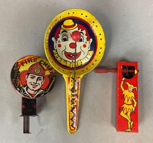 Group of Vintage Tin Noisemakers