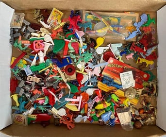 Group of Vintage Cracker Jack Toy Prizes and More