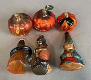 Group of Glass Halloween Ornaments