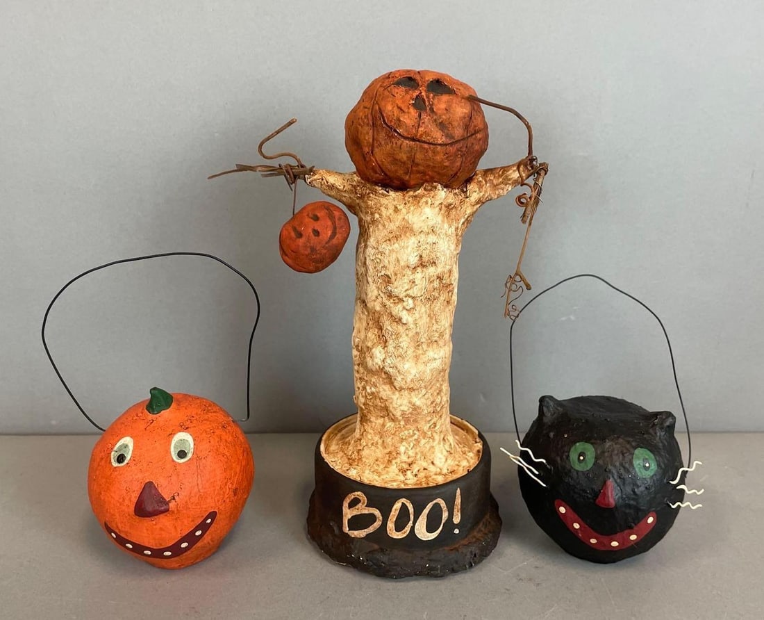 Group of Papier Mache Halloween Decorations (1 of 3)