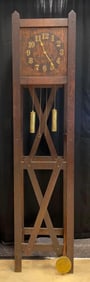 Harry Little Co. Arts and Crafts Mission Style Grandfather Clock