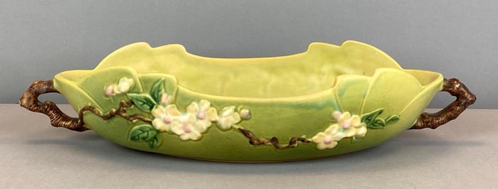 Vintage Roseville Pottery Apple Blossom Console Bowl