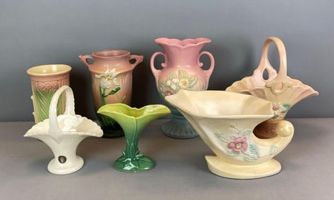 Group of 7 Vintage Floral Vases