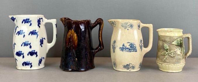 Group of 4 Vintage Stoneware Pitchers