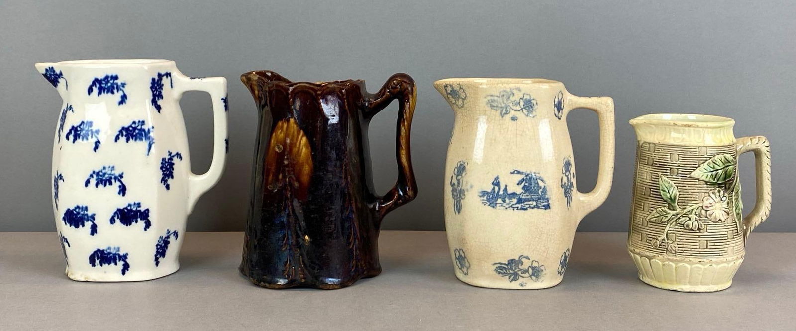 Group of 4 Vintage Stoneware Pitchers (1 of 3)