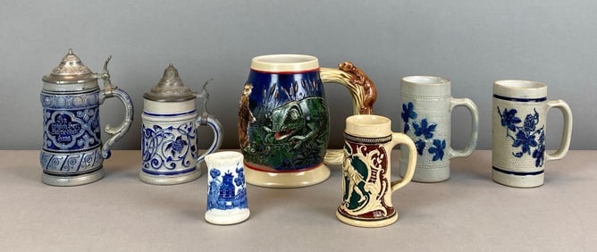 Group of Stoneware Mugs and Steins