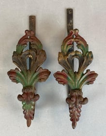 Pair of Floral Cast Iron Curtain Tie-Backs