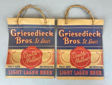 Vintage Griesedieck Bros Light Beer Advertising Paper Bags