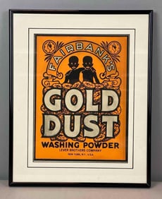 Vintage Fairbanks Gold Dust Washing Powder Black Americana Advertising Sign