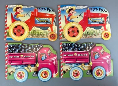 Group of 4 Samuel Lowe Die-Cut Wheel Toy  Children’s Books