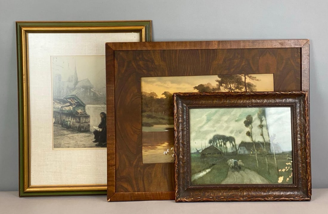 Group of 3 Vintage Paintings On Board (1 of 3)