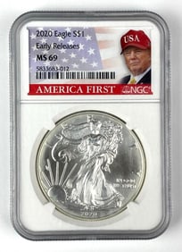 2020 US American Silver Eagle $1 NGC Graded MS69