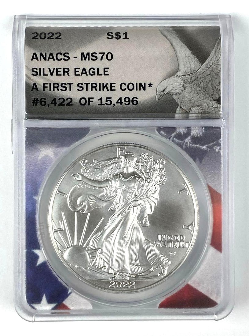 2022 US American Silver Eagle $1 ANACS Graded MS70 (1 of 2)