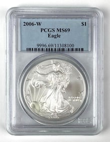 2006 W American Silver Eagle $1 PCGS Graded MS69