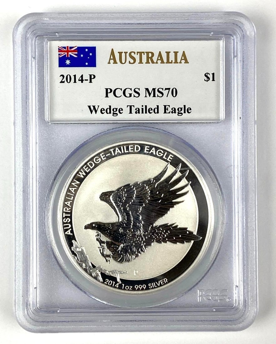 2014 P Australia $1 Wedge Tail Eagle PCGS Graded MS70 (1 of 2)