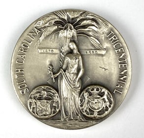 1970 Medallic Art Co South Carolina Tricentennial 1.83 oz .999 Fine Silver Commemorative Medal