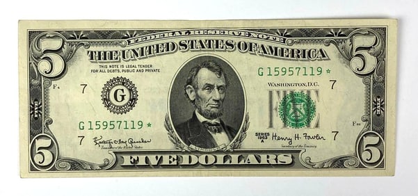 1963 $5 Series A Green Seal Federal Reserve Note