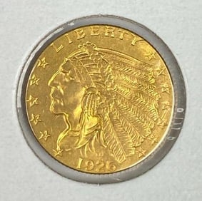 1926 US $2.50 Indian Head Gold Coin