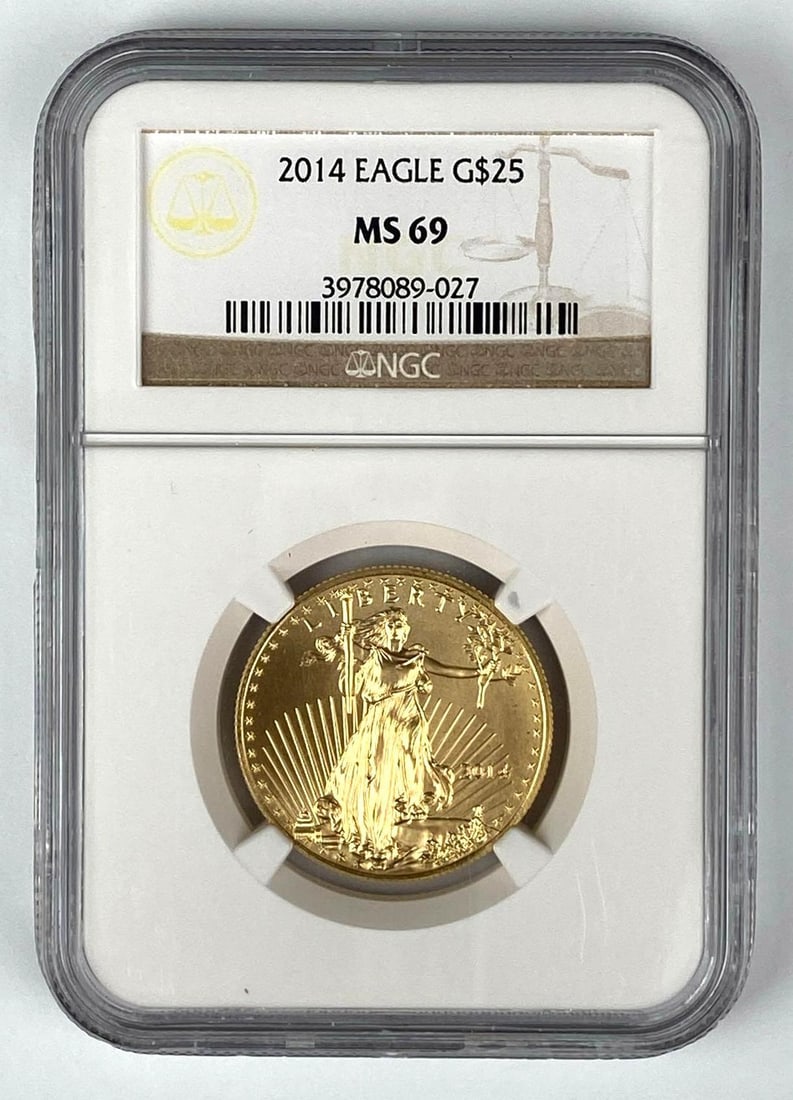 2014 American Gold Eagle $25 1/2 oz NGC Graded MS69: 2014 American Gold Eagle $25 1/2 oz NGC Graded MS69