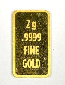 Star 2 Gram .999 Fine Gold Ingot/ Bar