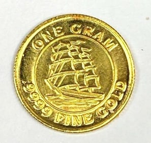 Monarch Precious Metals Clipper Ship 1 Gram .999 Fine Gold Round