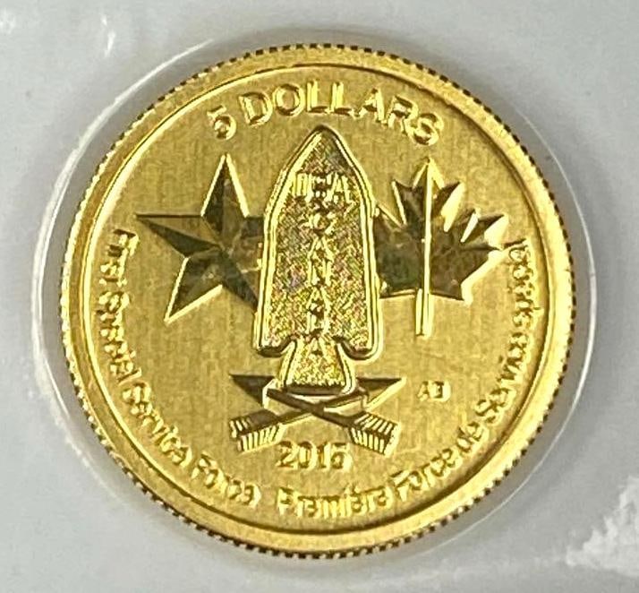 2015 Canada $5 First Special Service Force 1/10th oz .999 Fine Gold Coin: 2015 Canada $5 First Special Service Force 1/10th oz .999 Fine Gold Coin