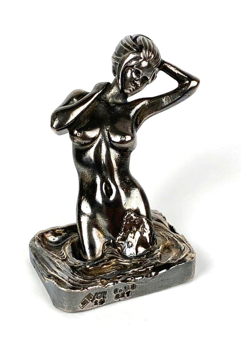 J. CM Nude Woman in Water 6.18 oz .999 Fine Silver Figure: J. CM Nude Woman in Water 6.18 oz .999 Fine Silver Figure