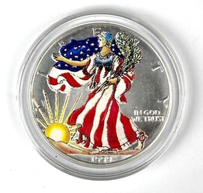 1999 Colorized US Mint American Silver Eagle 1 oz Silver Dollar