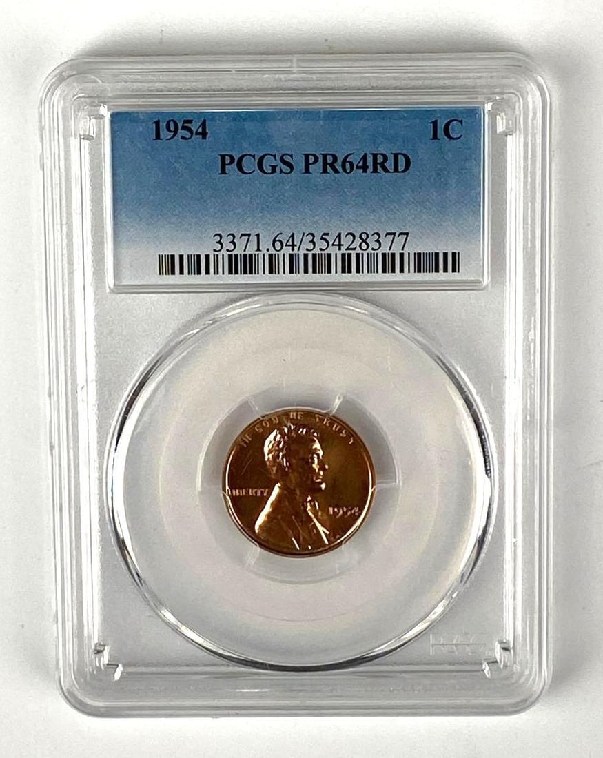 1954 US Lincoln Wheat Cent PCGS Graded PR64RD: 1954 US Lincoln Wheat Cent PCGS Graded PR64RD