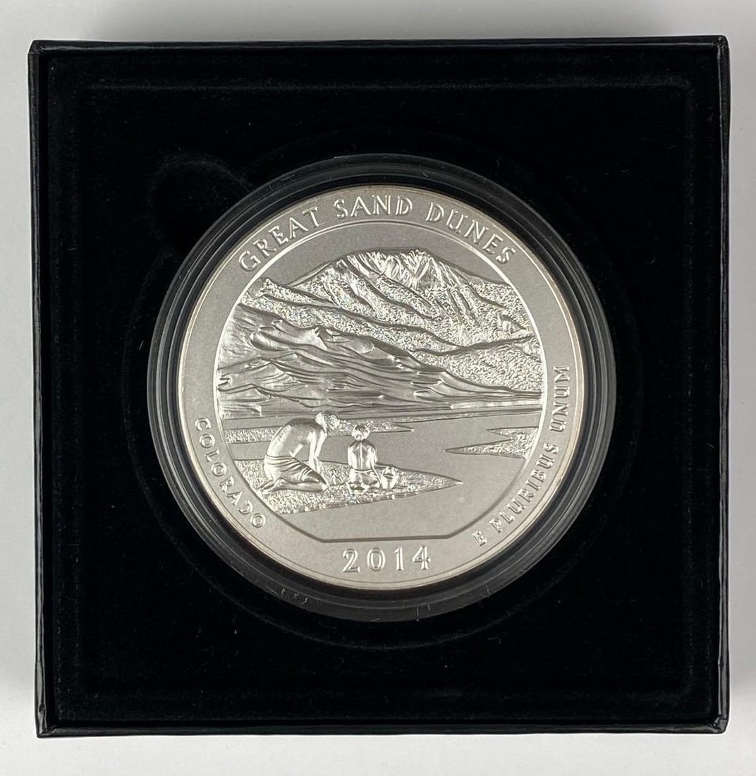 2014 US Mint ATB Great Sand Dunes Colorado 5 oz .999 UNC Proof Coin: 2014 US Mint ATB Great Sand Dunes Colorado 5 oz .999 UNC Proof Coin