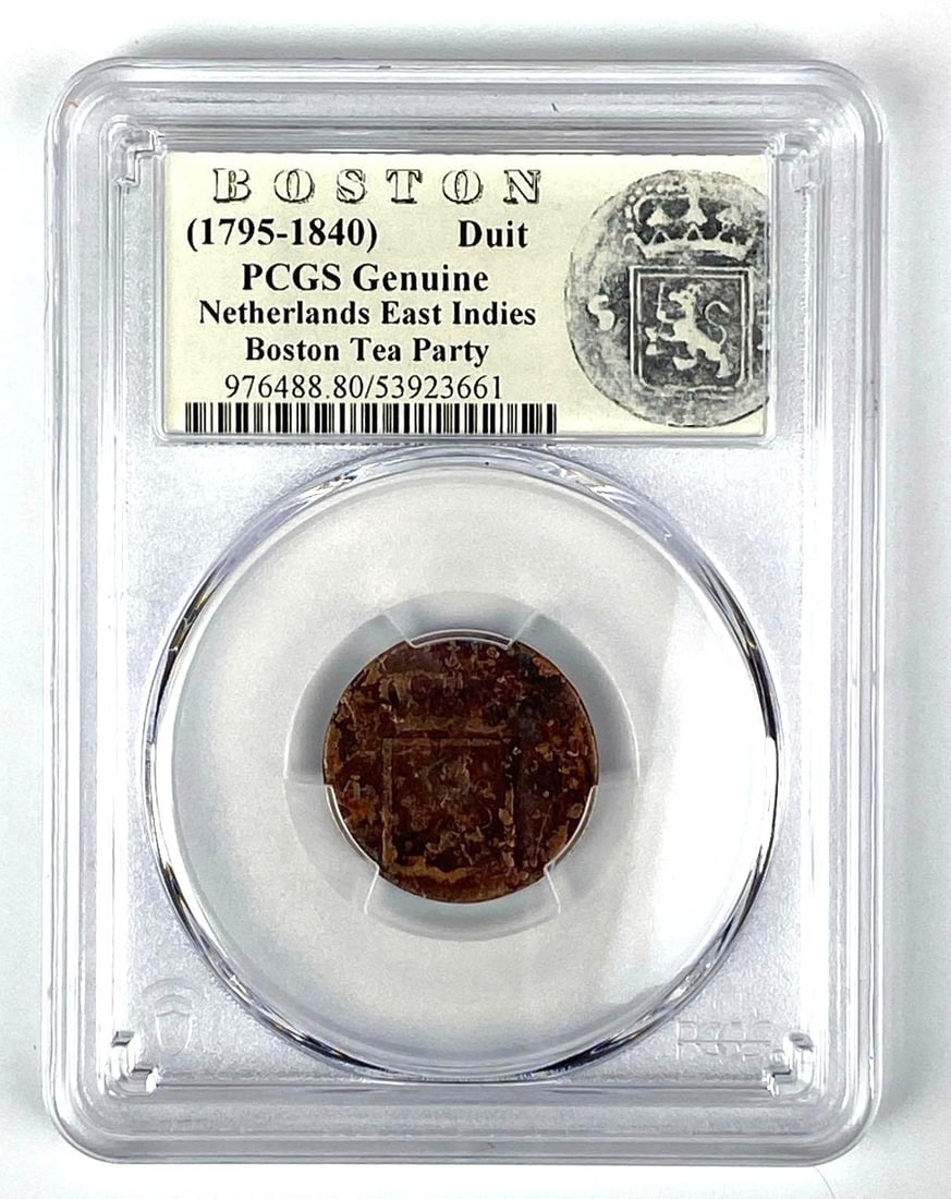 1795-1840 Netherlands East Indies Boston Tea Party Duit PCGS Graded Genuine: 1795-1840 Netherlands East Indies Boston Tea Party Duit PCGS Graded Genuine