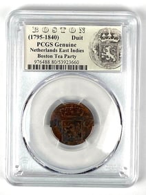 1795-1840 Netherlands East Indies Boston Tea Party Duit PCGS Graded Genuine
