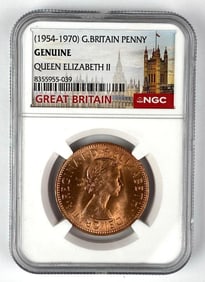 1967 Great Britain Penny Genuine NGC Graded