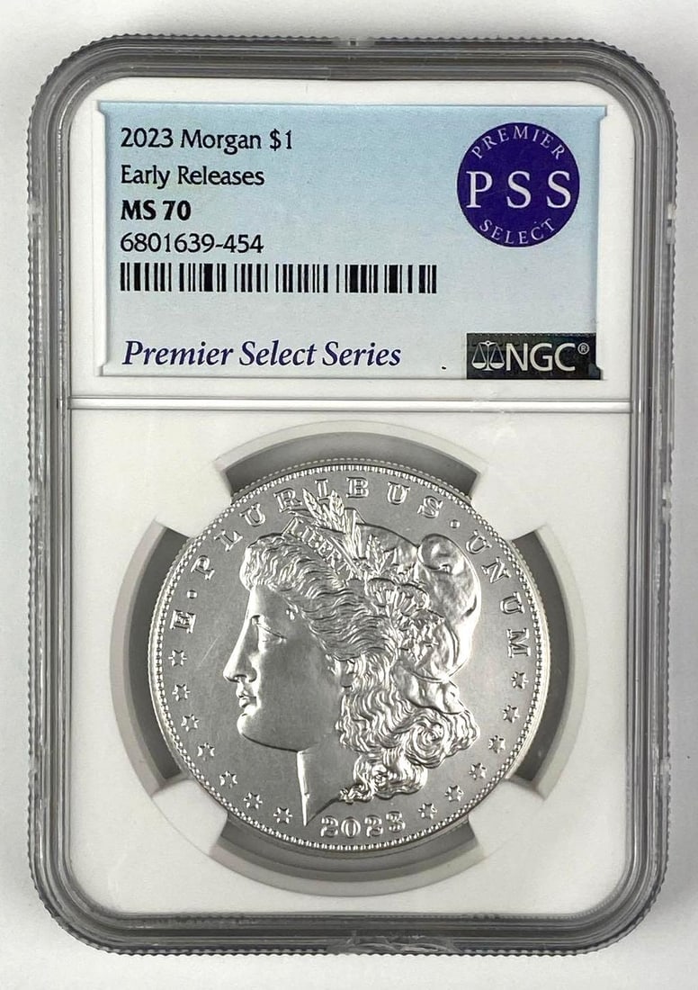 2023 US Morgan Silver Dollar NGC Graded MS70: Premier Select Series. Early Releases.