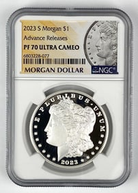 2023 S US Morgan Silver Dollar NGC Graded PF70 Ultra Cameo