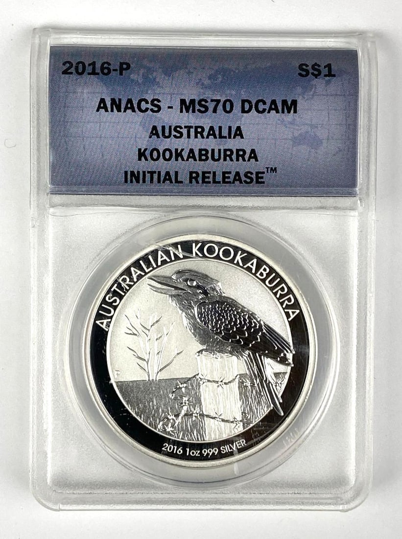 2016 P Australia Kookaburra $1 1 oz .999 Silver ANACS Graded MS70 DCAM (1 of 2)