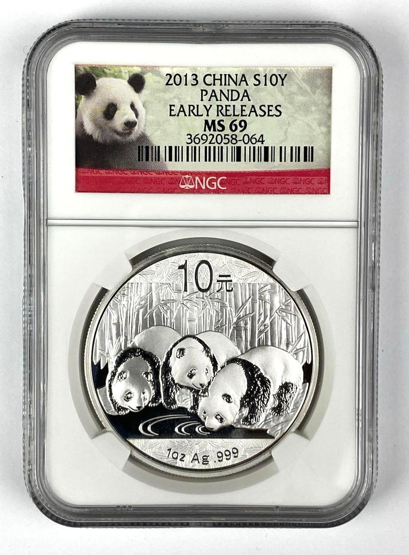 2013 10 Yuan China Panda 1 oz .999 Silver NGC Graded MS69 (1 of 2)