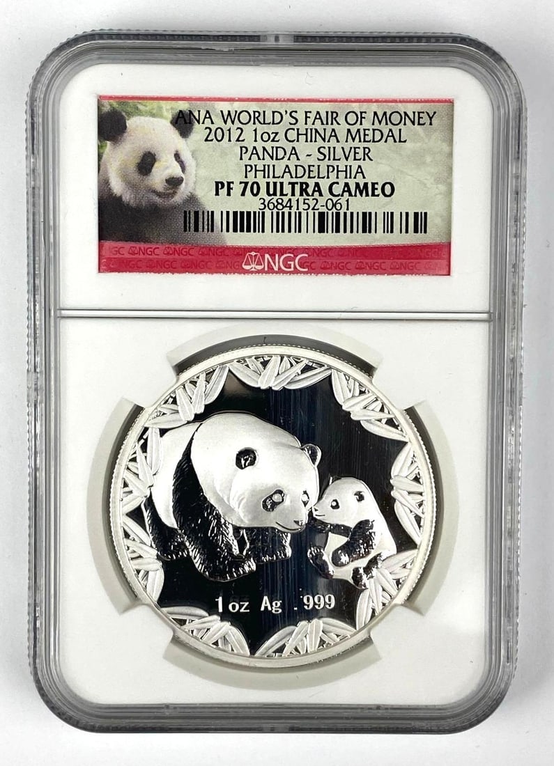 2012 Philadelphia ANA Worlds Fair of Money China Panda Medal NGC Graded PF70 Ultra Cameo (1 of 2)