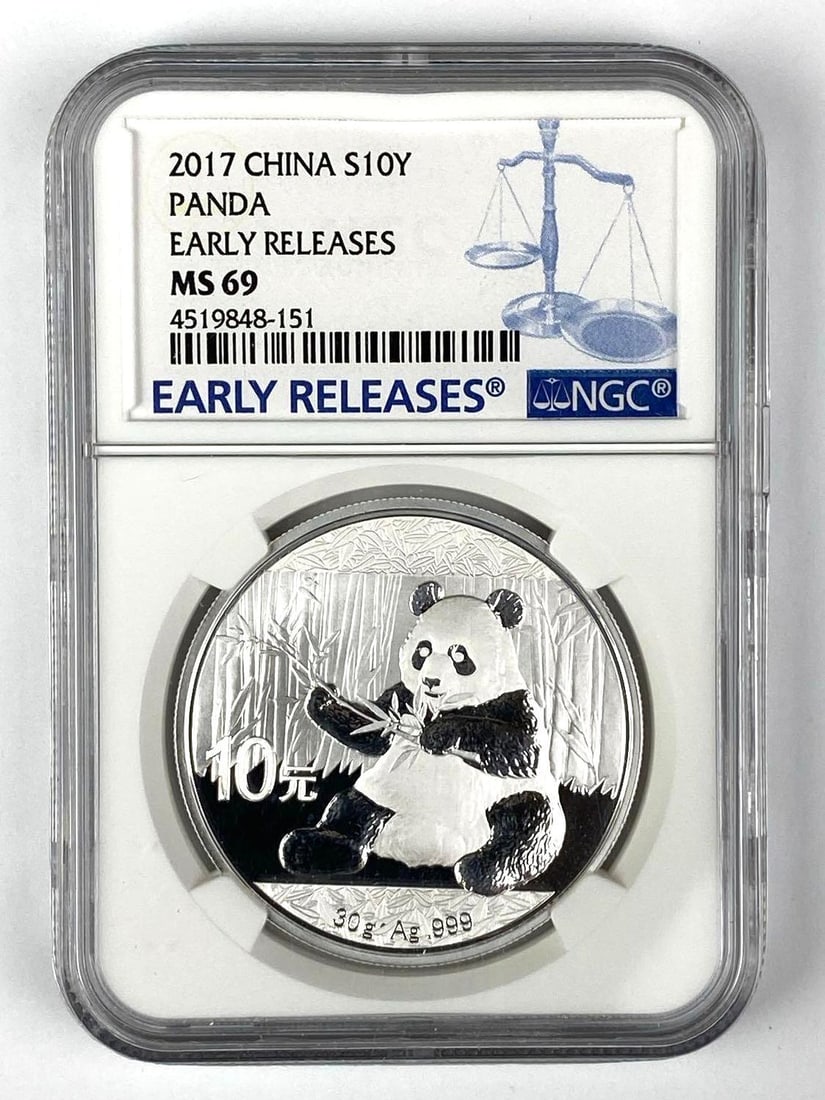 2017 China 10 Yuan Panda 30 Gram .999 Silver NGC Graded MS69 (1 of 2)