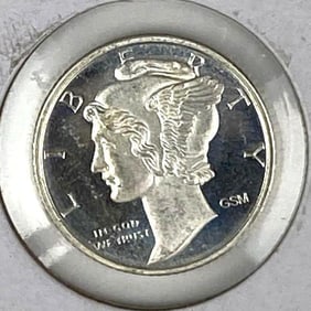 American Precious Metals Exchange Mercury Dime Design 1/10th oz .999 Fine Silver Round