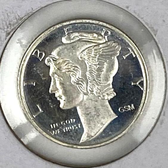 American Precious Metals Exchange Mercury Dime Design 1/10th oz .999 Fine Silver Round (1 of 2)