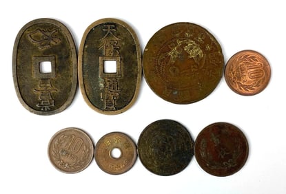 Group of 8 Asian Coins