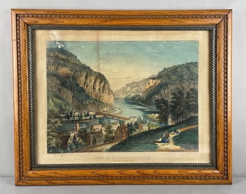 Antique Currier and Ives View of Harper's Ferry Lithograph