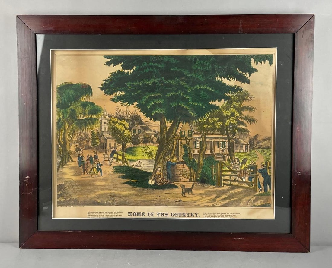 Antique Currier and Ives Home in the Country (Summer) Lithograph (1 of 3)