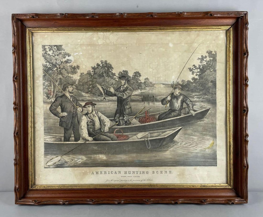 Antique Thomas Kelly American Hunting Scene Lithograph (1 of 3)