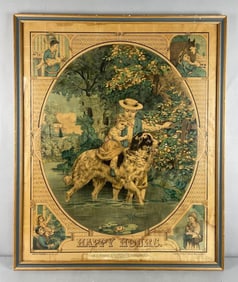 Antique H.C. Tunison Happy Hours Lithograph