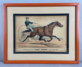 Antique Currier and Ives Lady Thorn Lithograph