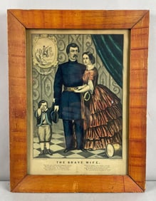 Antique Currier and Ives The Brave Wife Lithograph